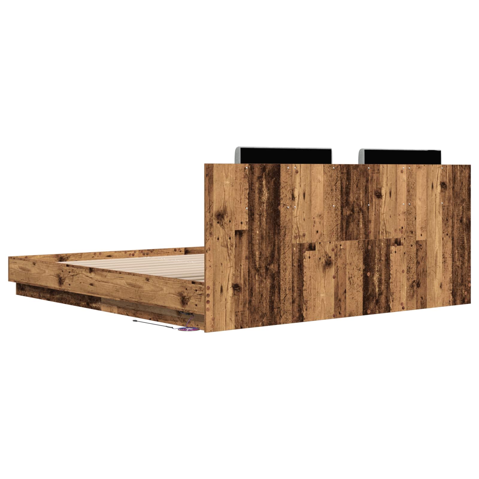 Struttura letto con testata Legno vecchio 200 x 200 cm | homemem39