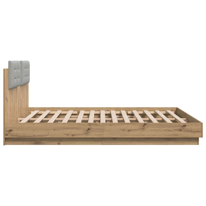 Struttura letto con testata Rovere artigianale 200 x 200 cm | homemem39