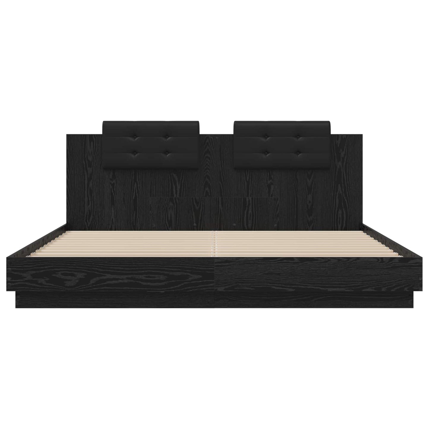 Struttura letto con testata Rovere Nero 200 x 200 cm | homemem39