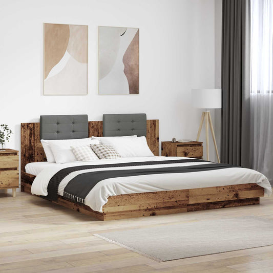 Struttura letto con testata Legno vecchio 180 x 200 cm | homemem39