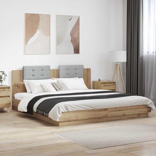 Struttura letto con testata Rovere artigianale 180 x 200 cm | homemem39