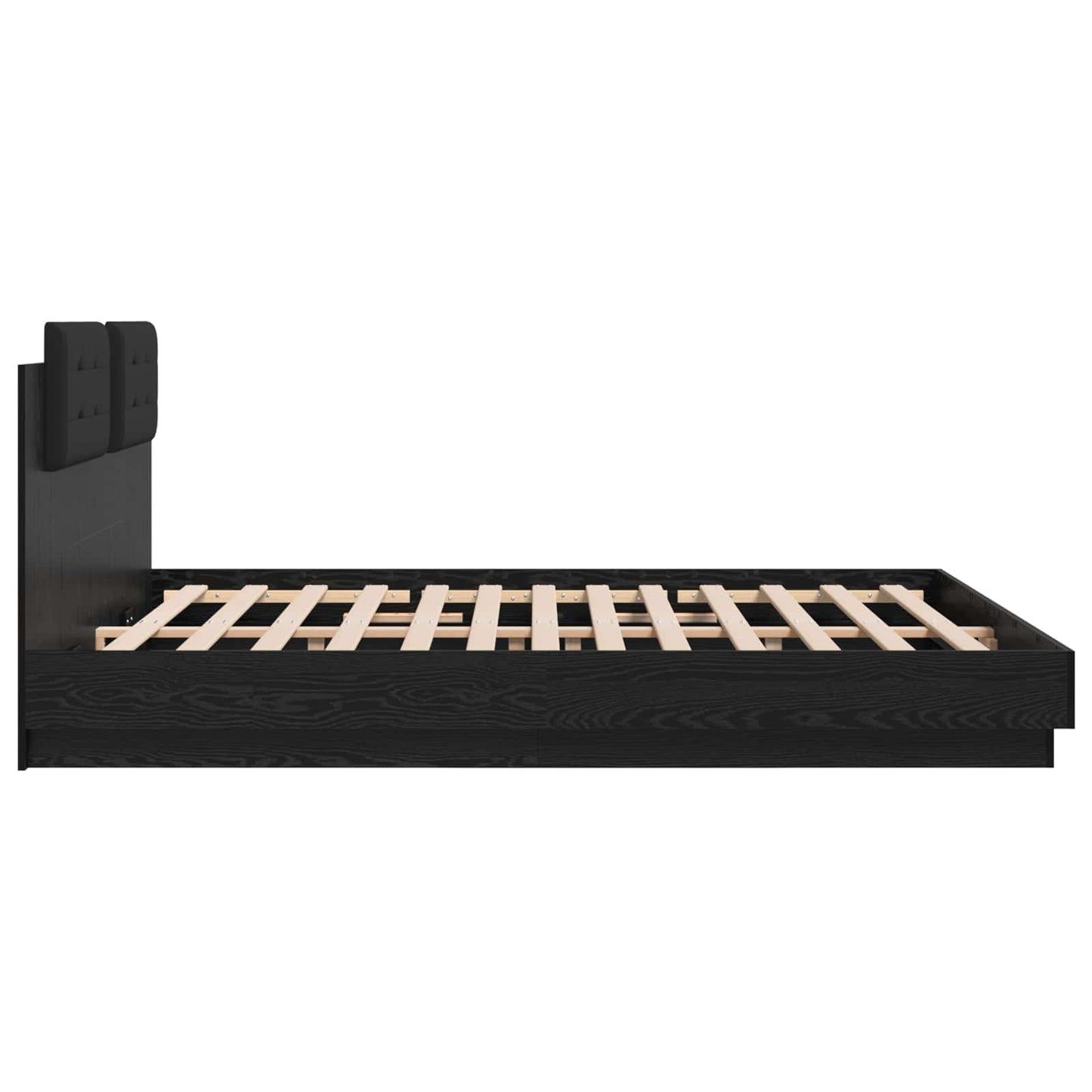 Struttura letto con testata Rovere Nero 180 x 200 cm