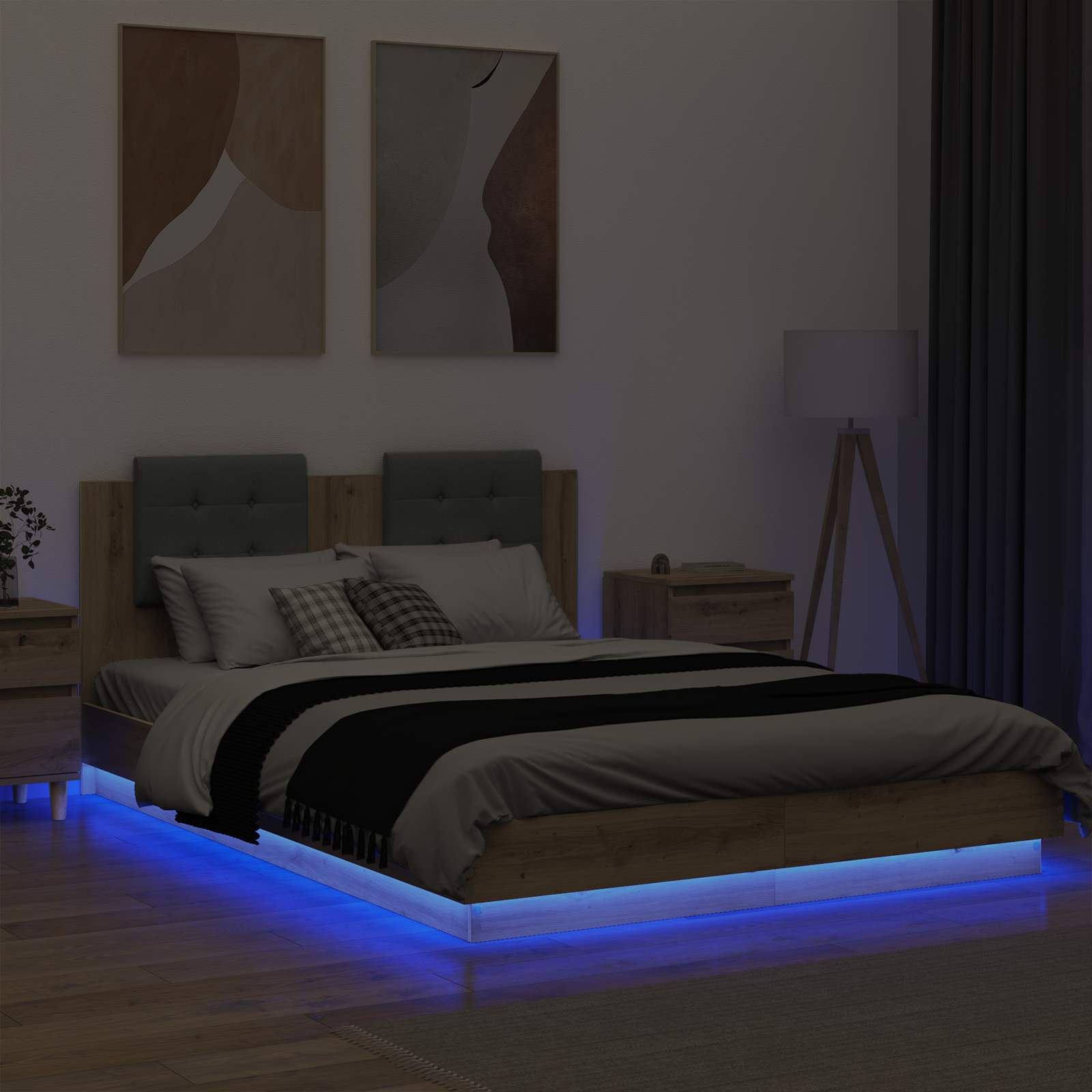 Struttura letto con testata Rovere artigianale 160 x 200 cm | homemem39