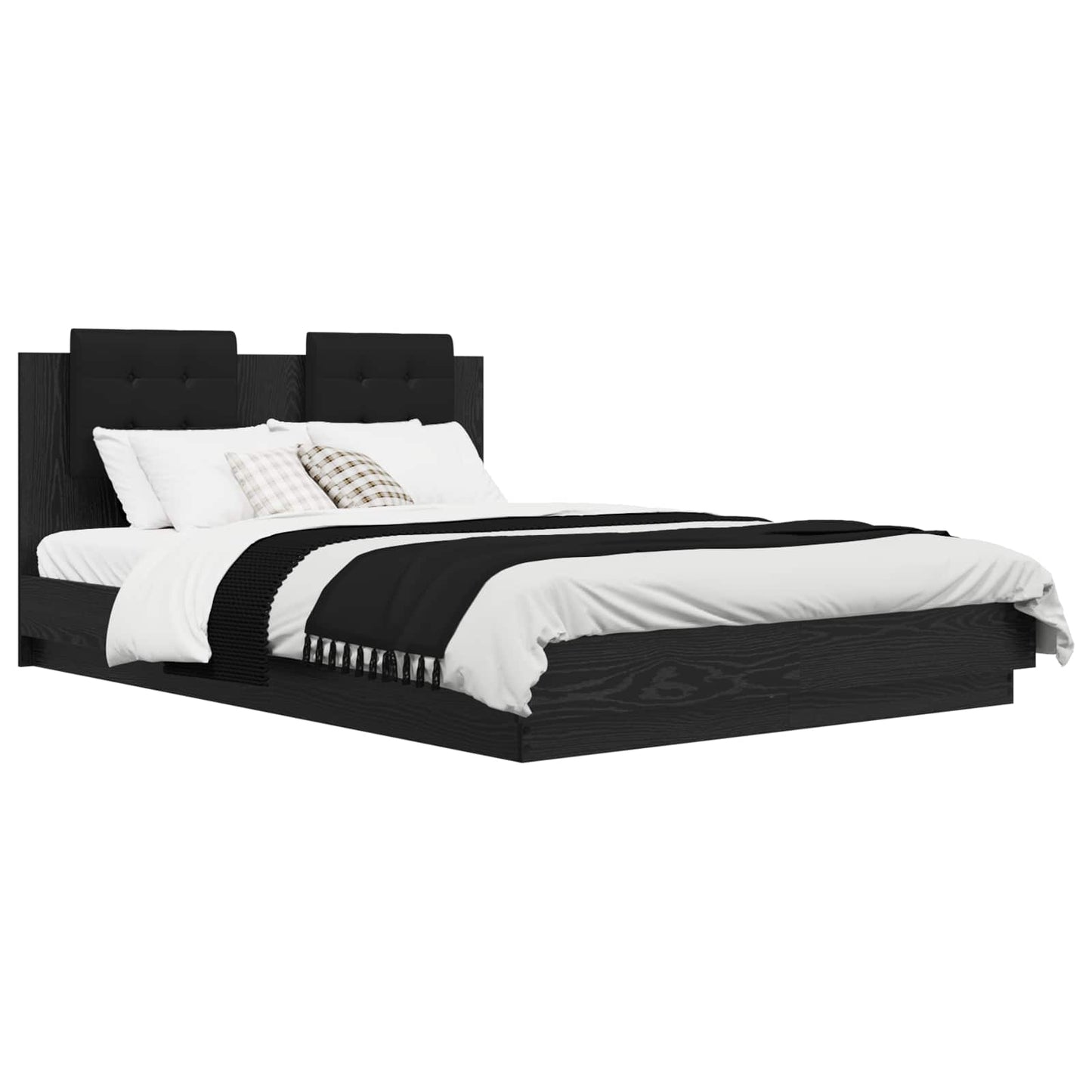 Struttura letto con testata Rovere Nero 160 x 200 cm | homemem39