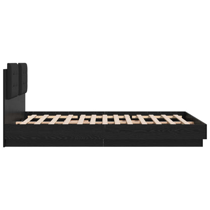 Struttura letto con testata Rovere Nero 160 x 200 cm | homemem39