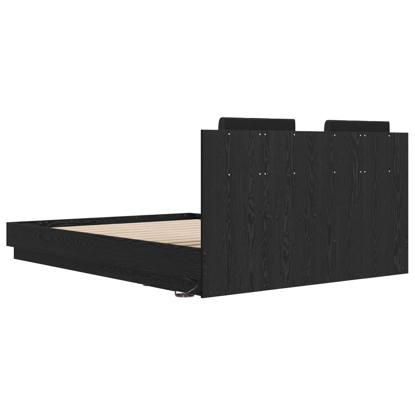 Struttura letto con testata Rovere Nero 150 x 200 cm