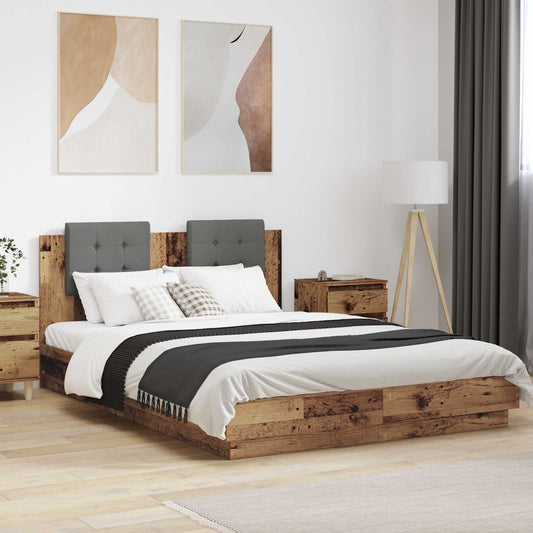 Struttura letto con testata Legno vecchio 140 x 200 cm | homemem39