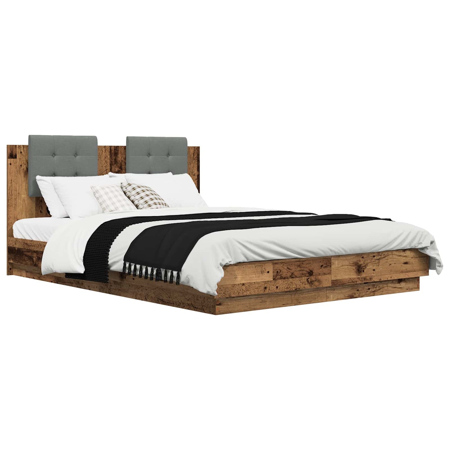 Struttura letto con testata Legno vecchio 140 x 200 cm | homemem39