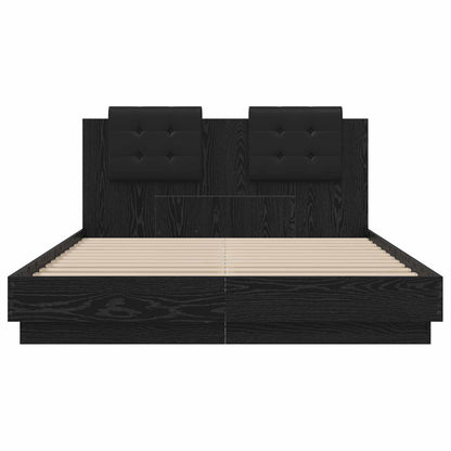 Struttura letto con testata Rovere Nero 140 x 200 cm