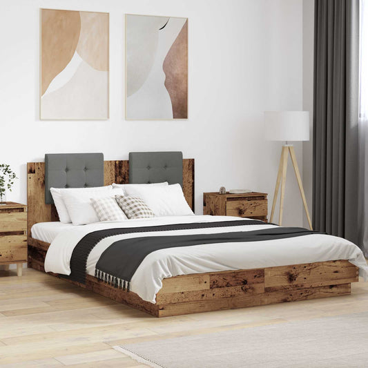 Struttura letto con testata Legno vecchio 120 x 200 cm | homemem39