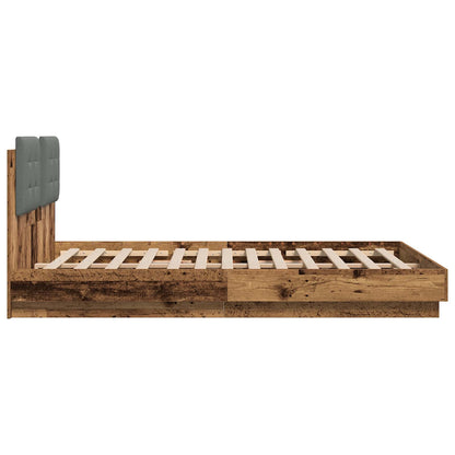 Struttura letto con testata Legno vecchio 120 x 200 cm | homemem39