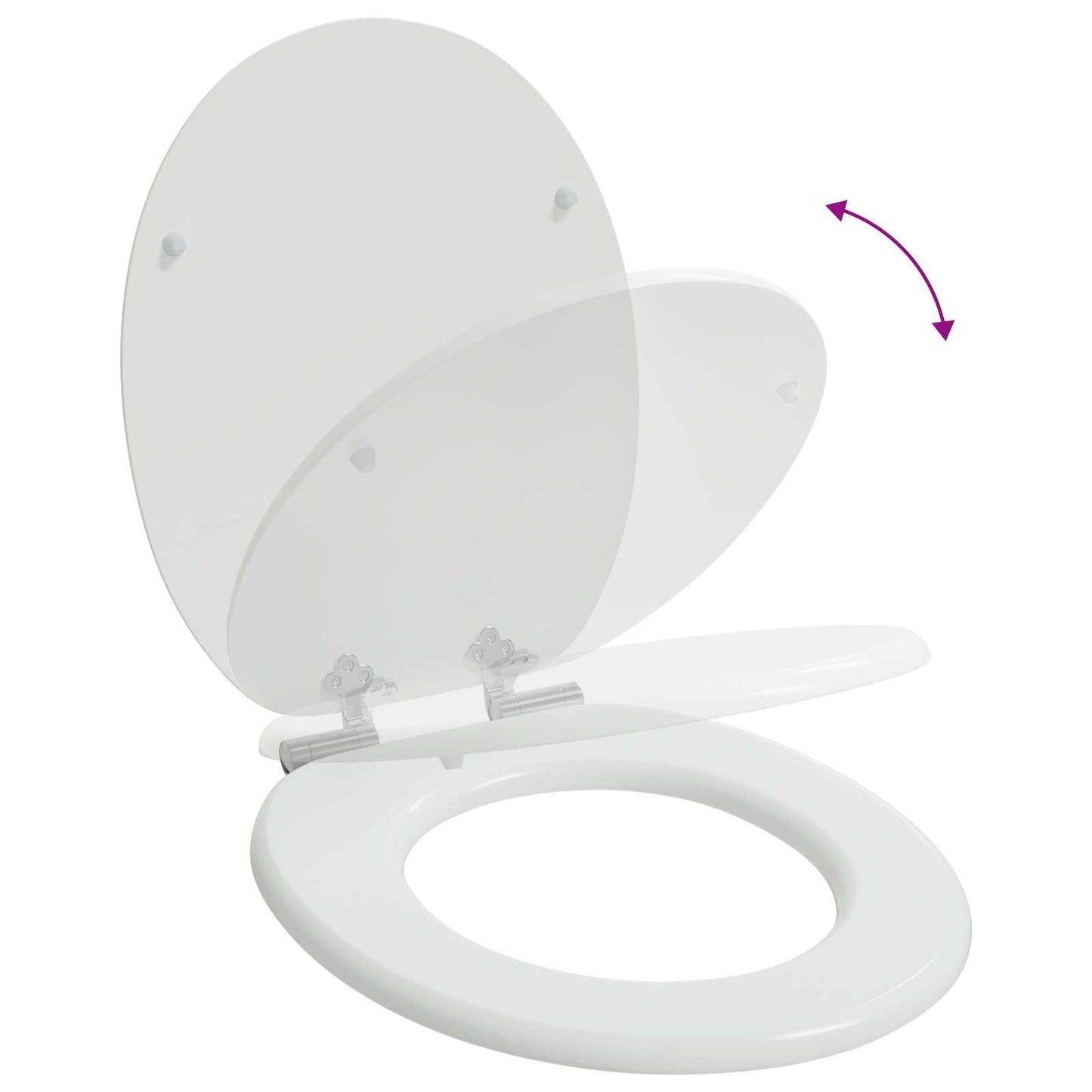 Sedile per toilette con chiusura morbida 2 pcs Bianco | homemem39