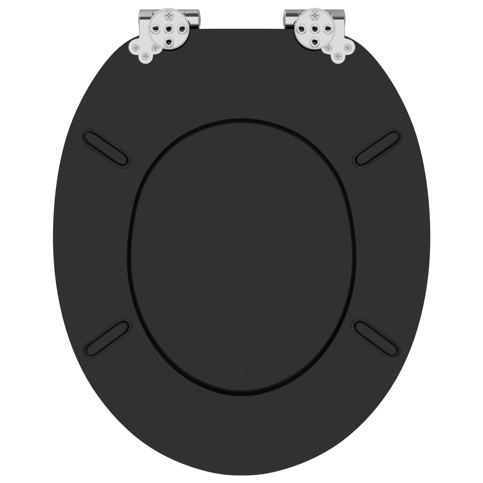 Sedile per toilette con chiusura morbida 2 pcs Nero 44 x 38 cm | homemem39