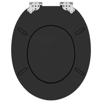 Sedile per toilette con chiusura morbida 2 pcs Nero 44 x 38 cm | homemem39