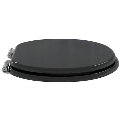 Sedile per toilette con chiusura morbida 2 pcs Nero 44 x 38 cm | homemem39