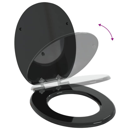 Sedile per toilette con chiusura morbida 2 pcs Nero 44 x 38 cm | homemem39