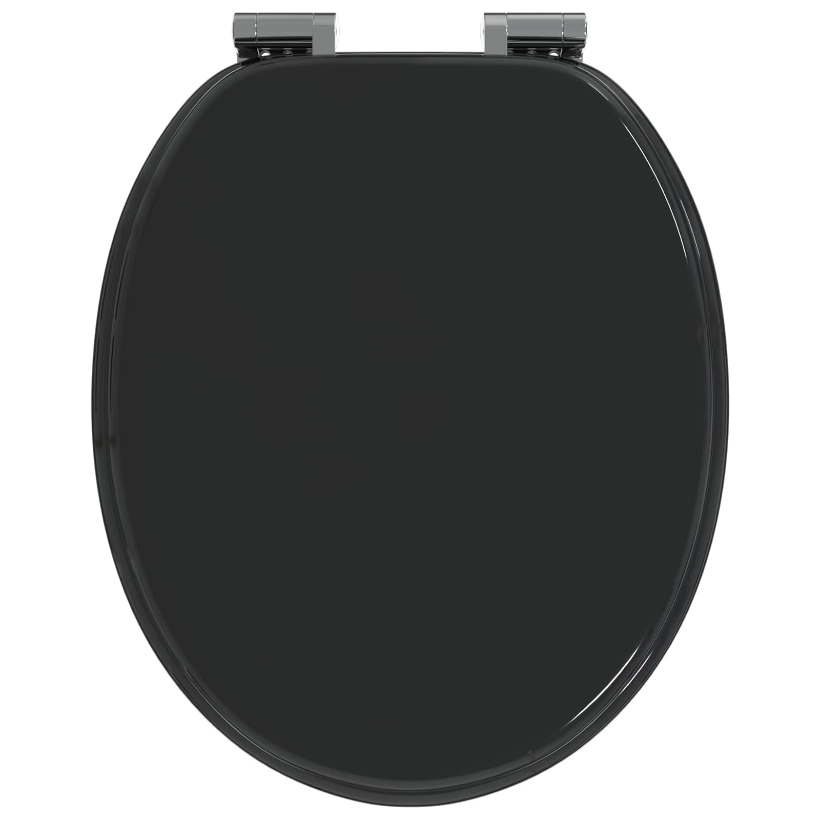 Sedile per toilette con chiusura morbida 2 pcs Nero 44 x 38 cm | homemem39