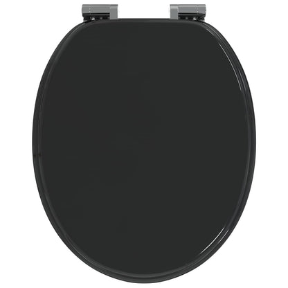 Sedile per toilette con chiusura morbida 2 pcs Nero 44 x 38 cm | homemem39