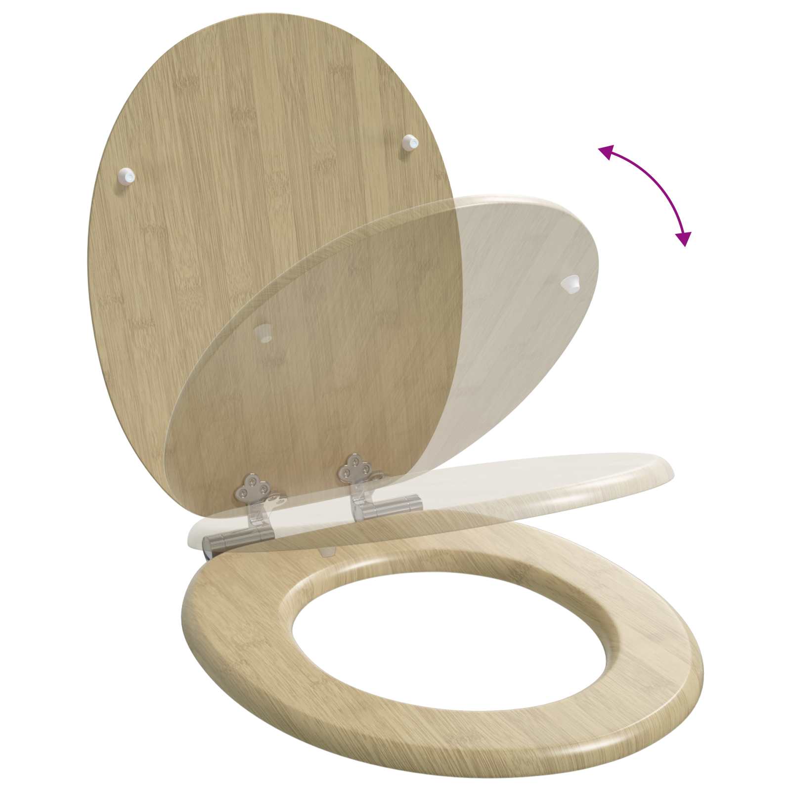 Sedile per toilette con chiusura morbida 2 pcs 44 x 38 cm | homemem39