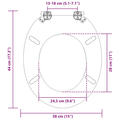 Sedile per toilette con chiusura morbida 2 pcs 44 x 38 cm | homemem39