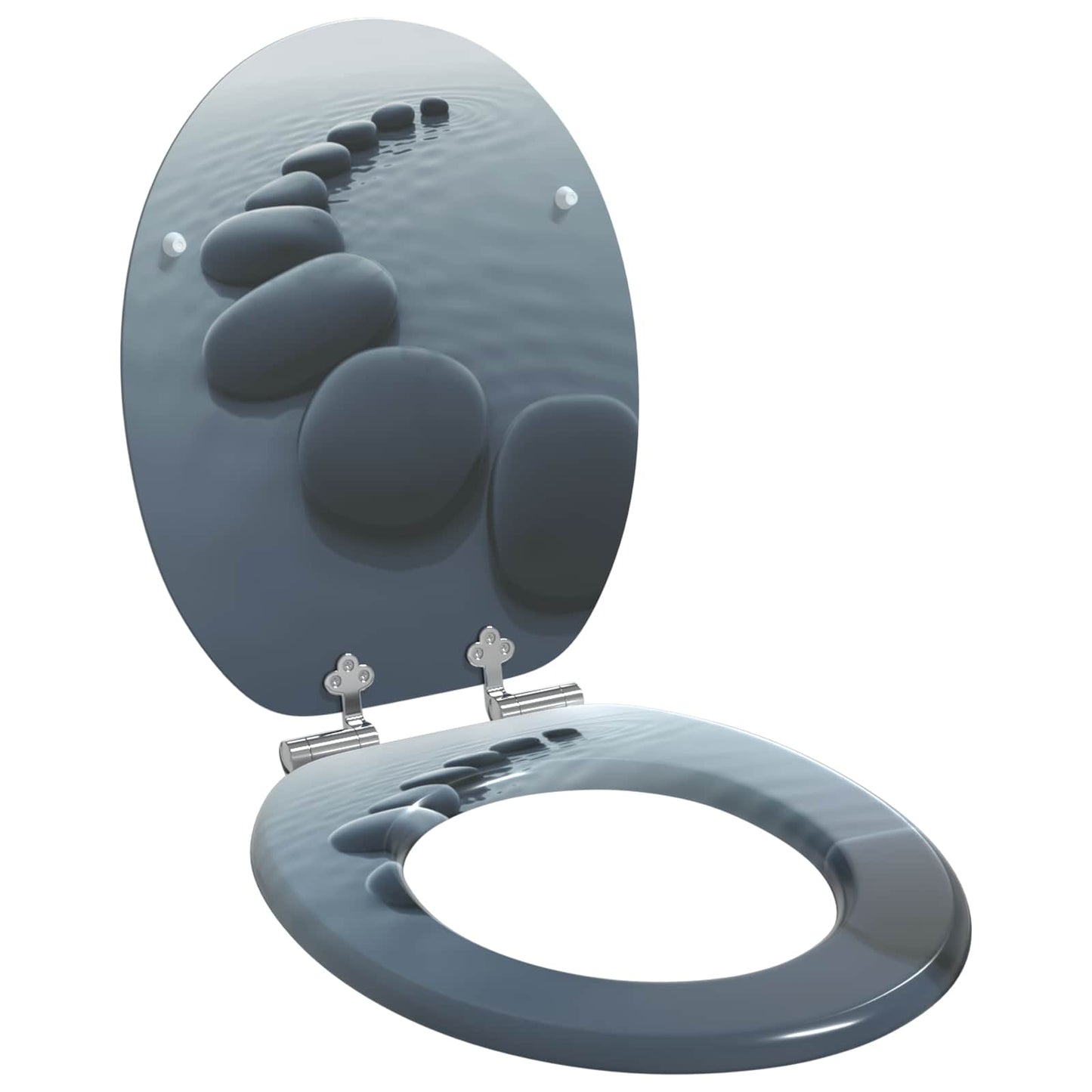 Sedile per toilette con chiusura morbida 2 pcs Grigio | homemem39