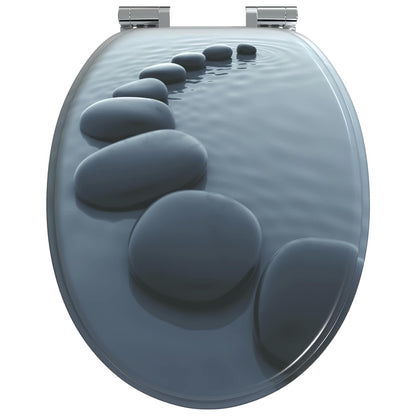 Sedile per toilette con chiusura morbida 2 pcs Grigio | homemem39