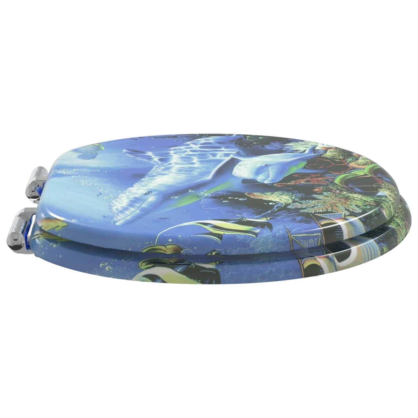 Sedile per toilette con chiusura morbida 2 pcs Blu 44 x 38 cm | homemem39
