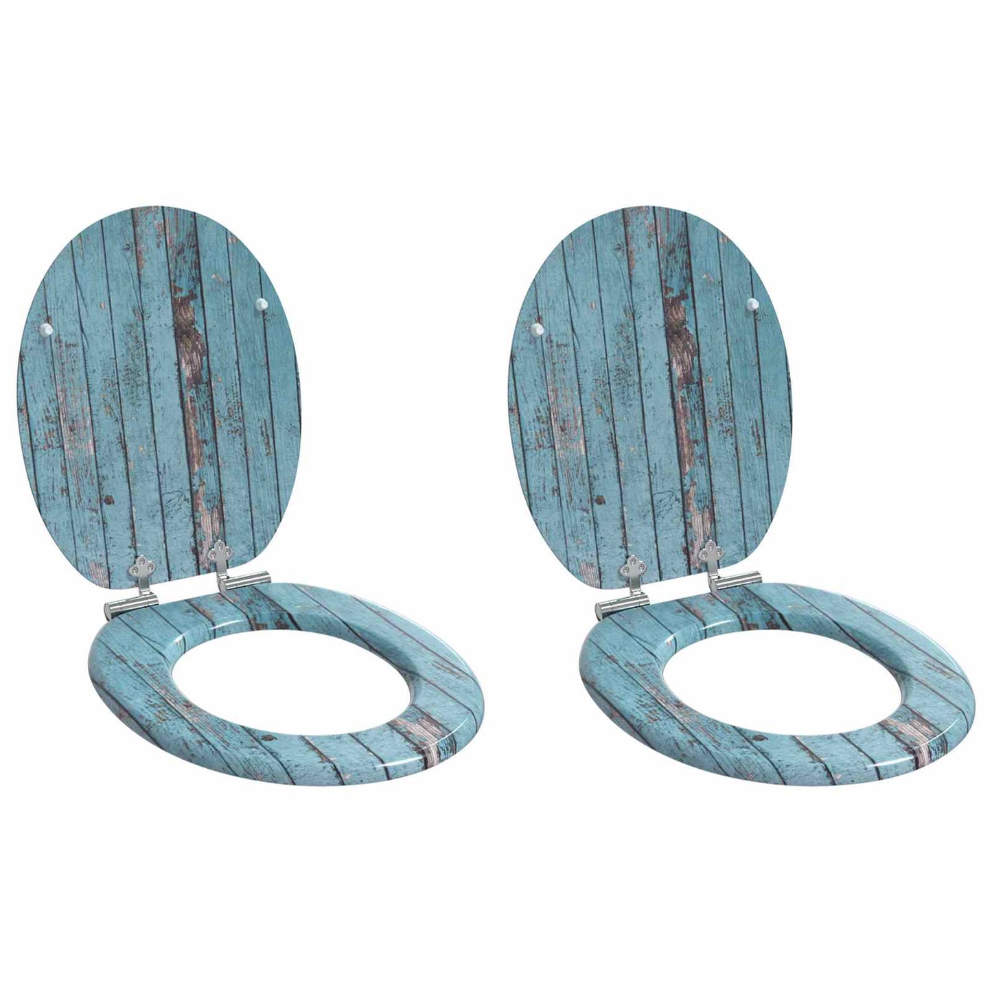 Sedile per toilette con chiusura morbida 2 pcs Blu 44 x 38 cm | homemem39