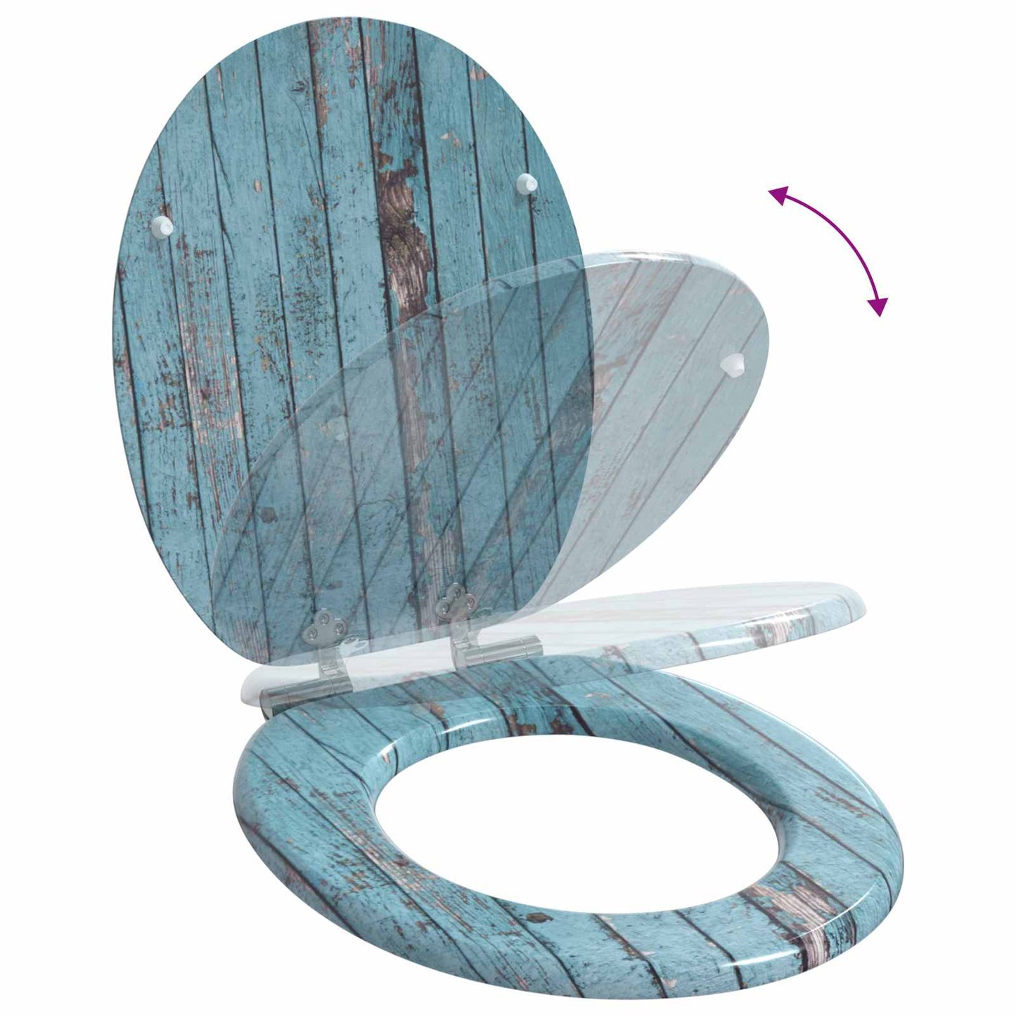 Sedile per toilette con chiusura morbida 2 pcs Blu 44 x 38 cm | homemem39
