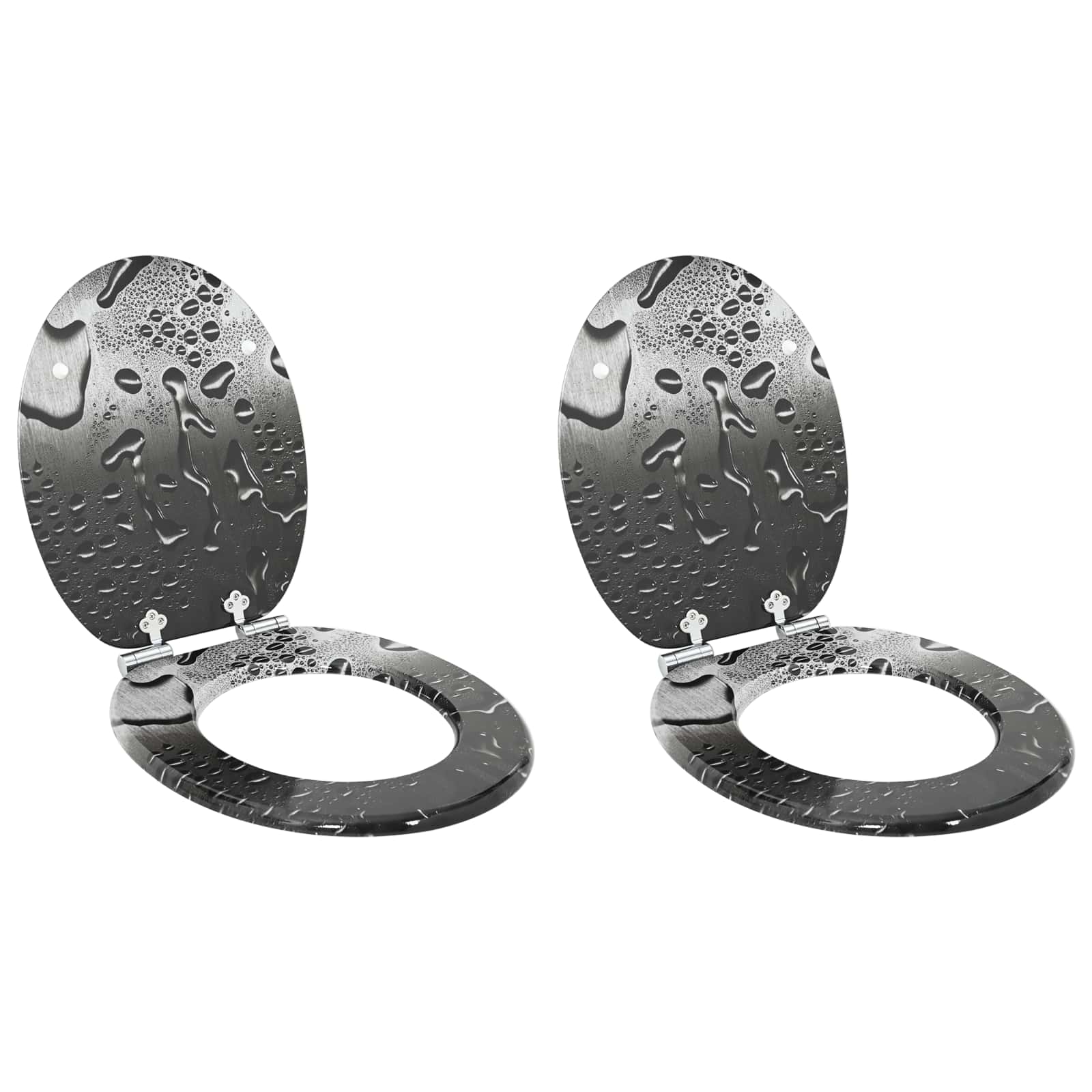 Sedile per toilette con chiusura morbida 2 pcs Grigio | homemem39