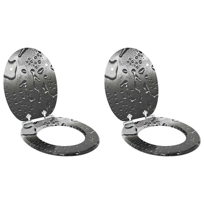 Sedile per toilette con chiusura morbida 2 pcs Grigio | homemem39
