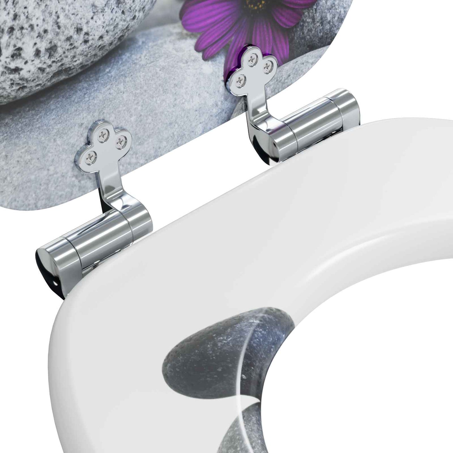 Sedile per toilette con chiusura morbida 2 pcs Grigio | homemem39