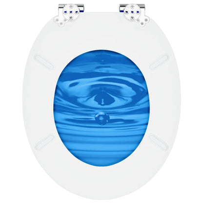 Sedile per toilette con chiusura morbida 2 pcs Goccia blu | homemem39
