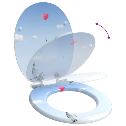 Sedile del WC 2 pcs Blu 43,8 x 37,8 cm Pannello MDF