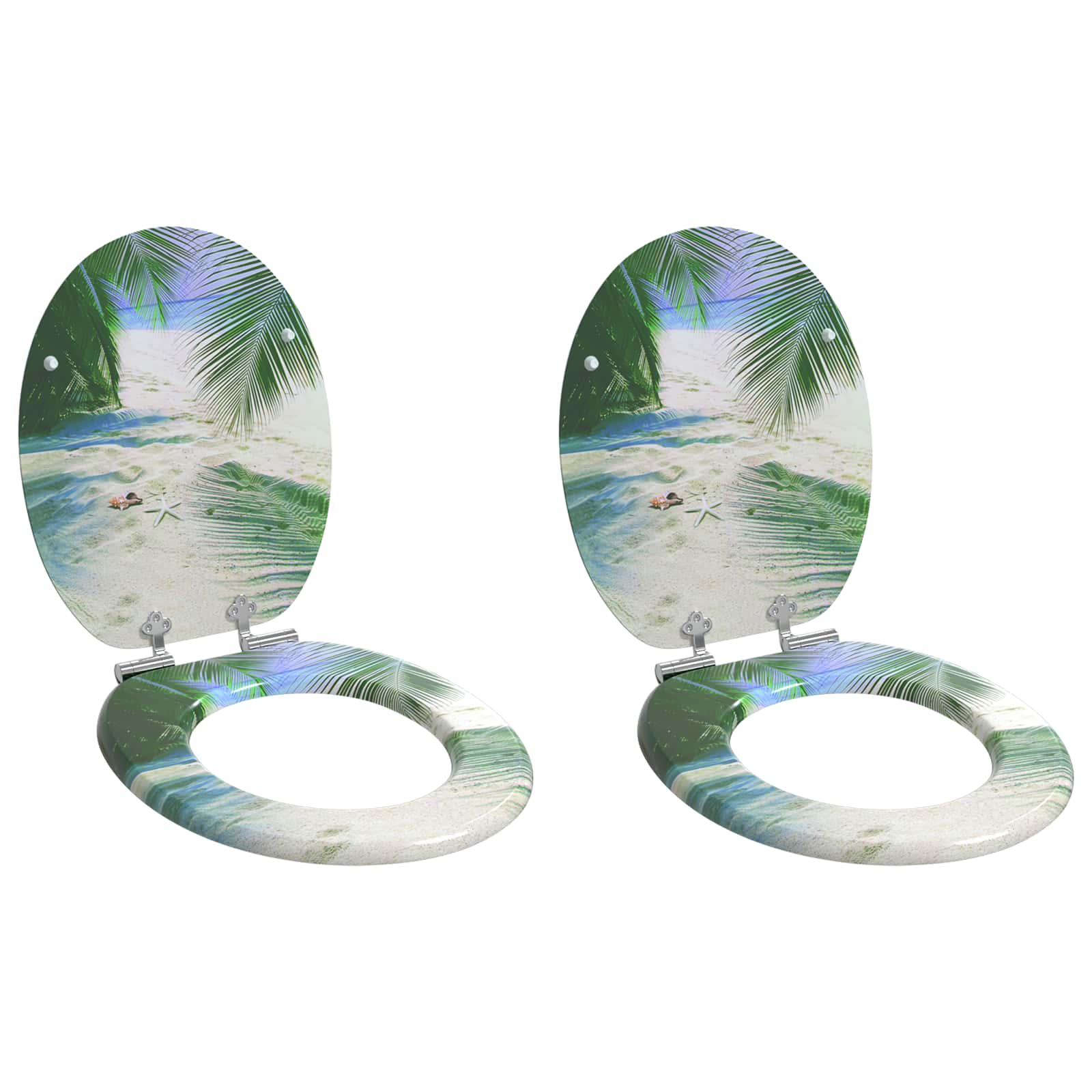Sedile per toilette con chiusura morbida 2 pcs Verde 44 x 38 cm | homemem39