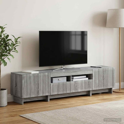 Mobile TV LED a 5 pezzi Sonoma grigio Legno ingegnerizzato