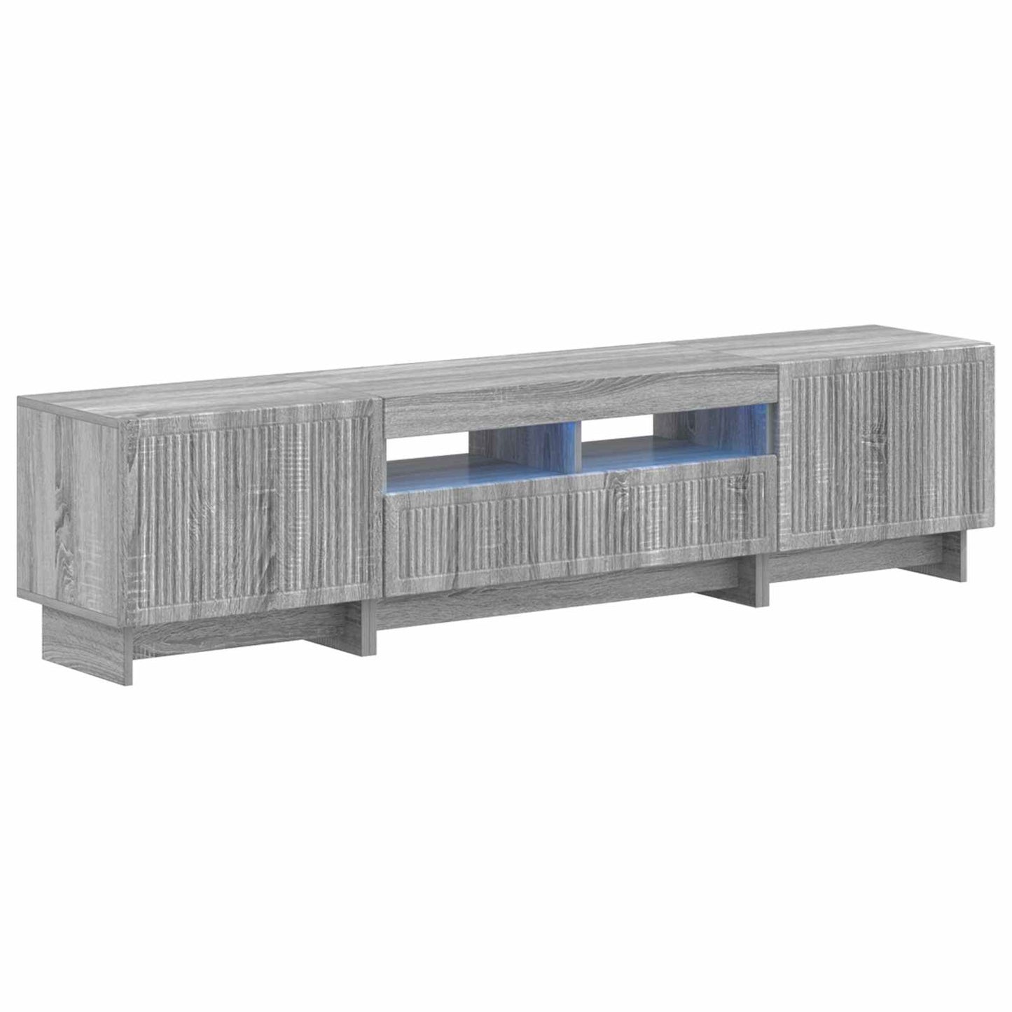 Mobile TV LED a 5 pezzi Sonoma grigio Legno ingegnerizzato
