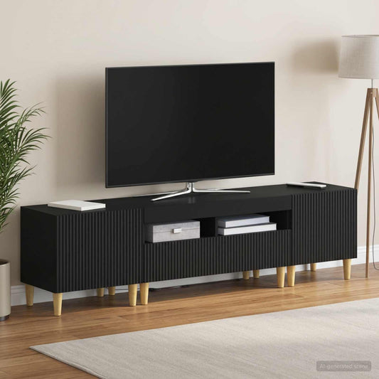 Mobile TV LED a 5 pezzi Nero Legno ingegnerizzato - homemem39