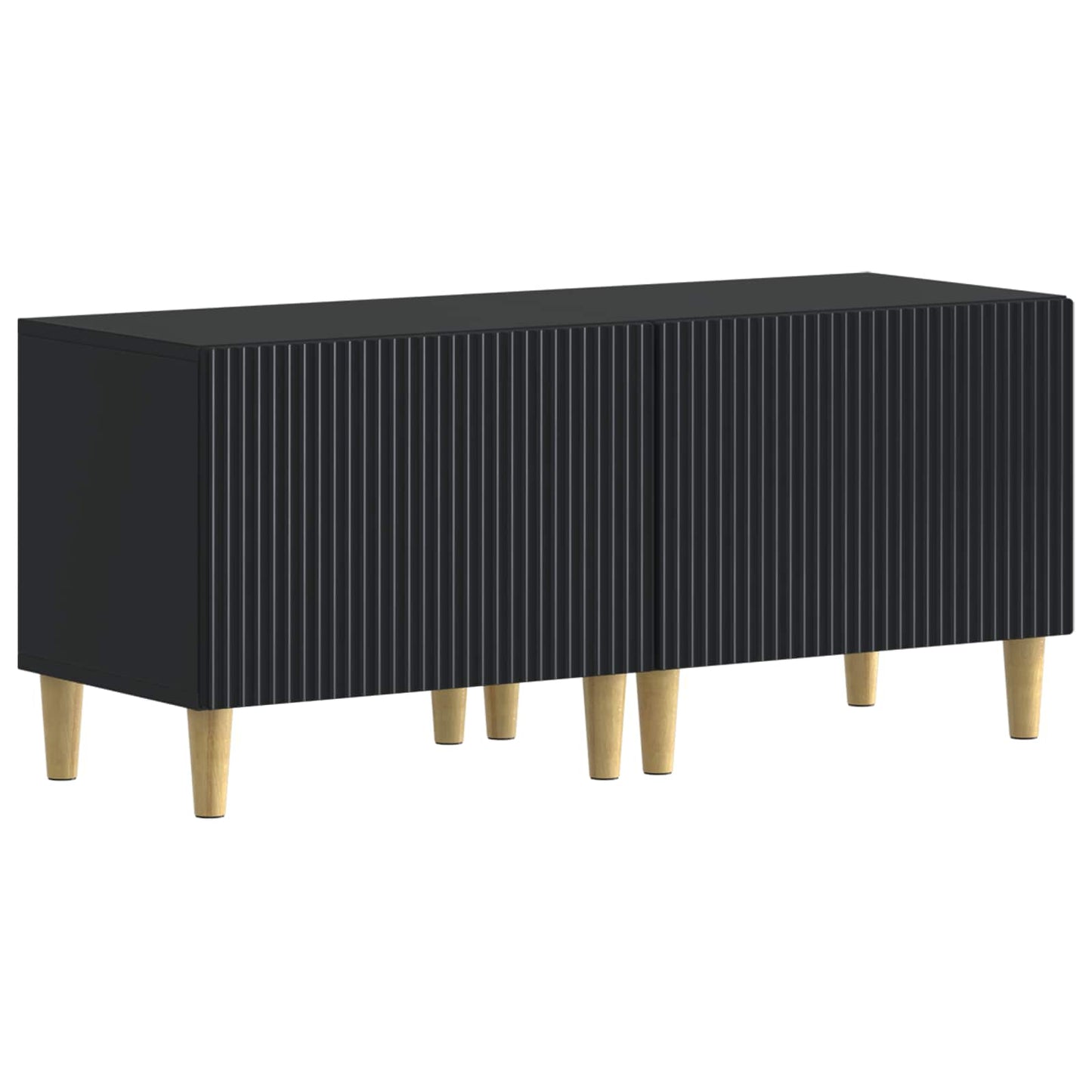 Mobile TV LED a 5 pezzi Nero Legno ingegnerizzato