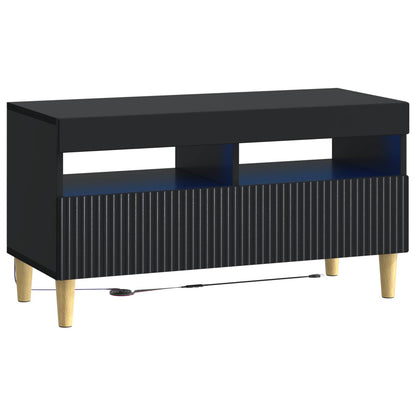 Mobile TV LED a 5 pezzi Nero Legno ingegnerizzato