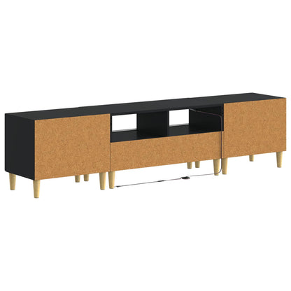 Mobile TV LED a 5 pezzi Nero Legno ingegnerizzato