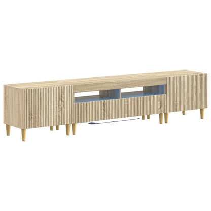 Mobile TV LED a 5 pezzi Rovere Sonoma Legno ingegnerizzato
