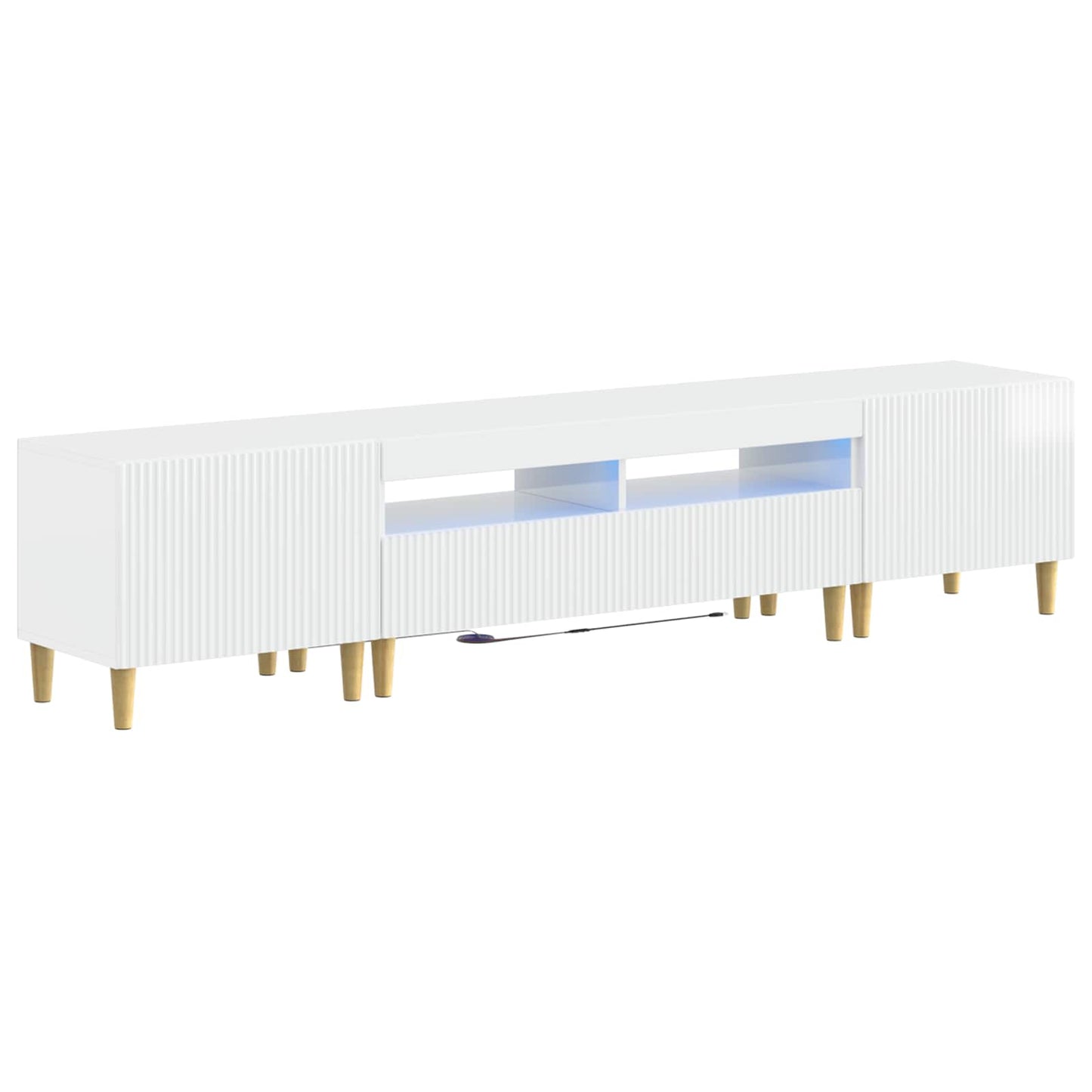 Mobile TV LED a 5 pezzi Bianco Lucido Legno ingegnerizzato