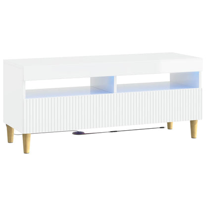 Mobile TV LED a 5 pezzi Bianco Lucido Legno ingegnerizzato