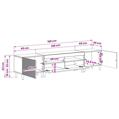 Mobile TV LED a 5 pezzi Bianco Lucido Legno ingegnerizzato