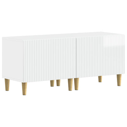 Mobile TV LED a 5 pezzi Bianco Lucido Legno ingegnerizzato