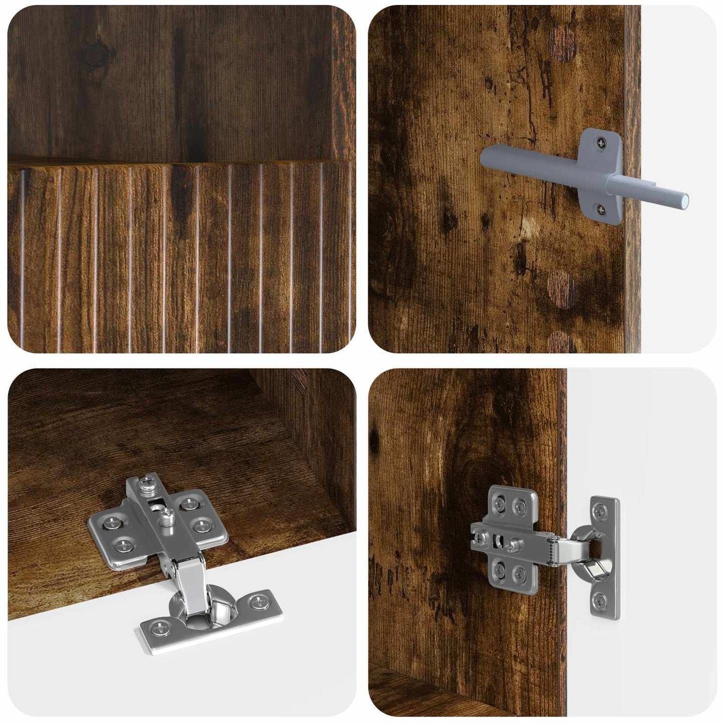 Mobile TV LED a 5 pezzi ARNHEM Rovere Fumo Legno ingegnerizzato