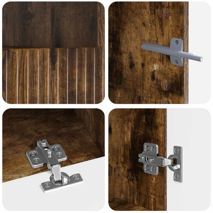 Mobile TV LED a 5 pezzi ARNHEM Rovere Fumo Legno ingegnerizzato