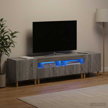 Mobile TV LED a 5 pezzi Sonoma grigio Legno ingegnerizzato