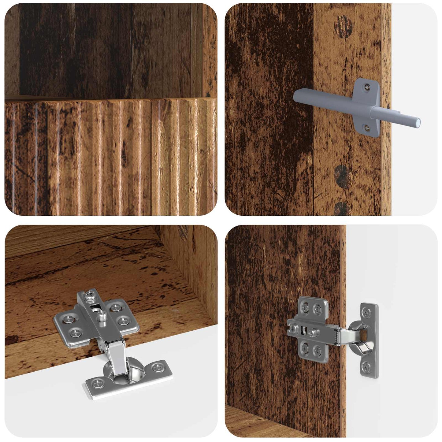Mobile TV LED a 5 pezzi Legno antico Legno ingegnerizzato